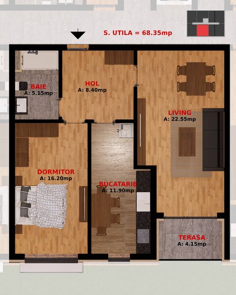 Fundeni, Pantelimon, Bucuresti. Apartament doua camere si Garoniere