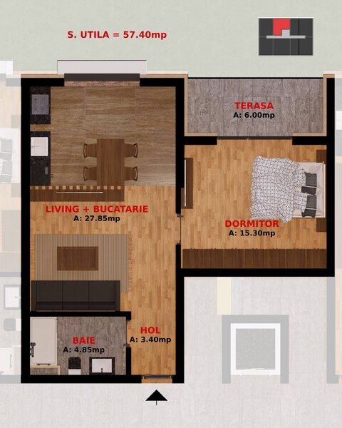 Fundeni, Pantelimon, Bucuresti. Apartament doua camere si Garoniere